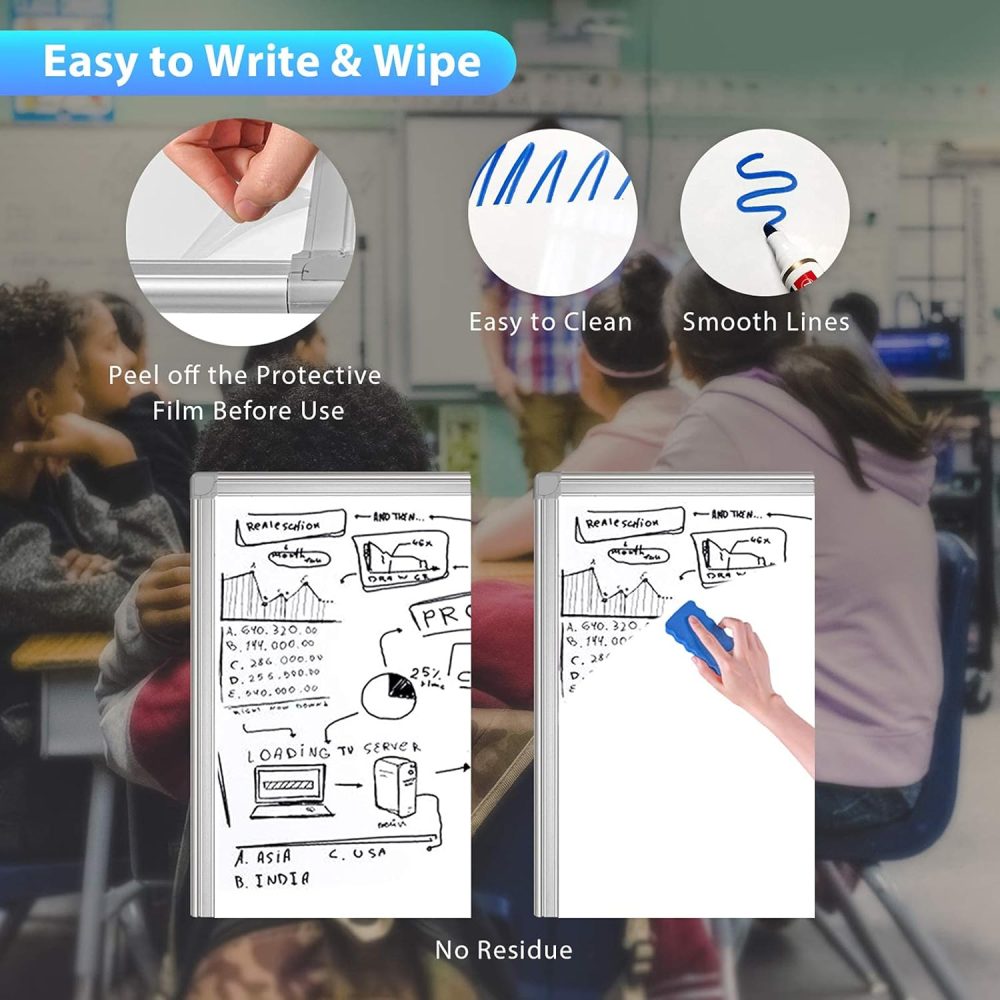 Easel Whiteboard - Magnetic Portable Dry Erase 36 x 24 Tripod Height Adjustable, 3' x 2' Flipchart Easel Stand White Board for Office or Teaching at Home & Classroom (36x24 White) - Image 5