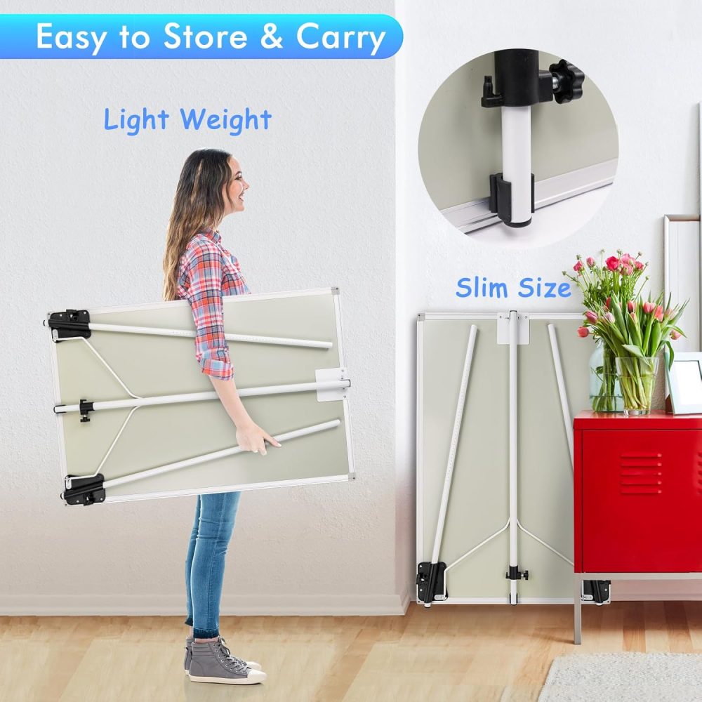 Easel Whiteboard - Magnetic Portable Dry Erase 36 x 24 Tripod Height Adjustable, 3' x 2' Flipchart Easel Stand White Board for Office or Teaching at Home & Classroom (36x24 White) - Image 6