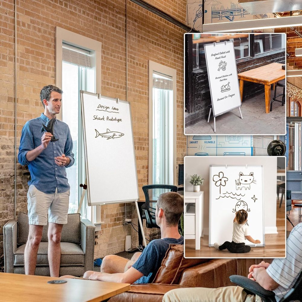 Easel Whiteboard - Magnetic Portable Dry Erase 36 x 24 Tripod Height Adjustable, 3' x 2' Flipchart Easel Stand White Board for Office or Teaching at Home & Classroom (36x24 White) - Image 7