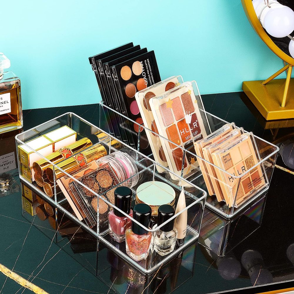 JessLab Acrylic Organizer, 3 Cube Sections Makeup Storage Box for Drawer, Vanity, Countertop, Bathroom, Kitchen Cabinet and Home Organization - Image 4