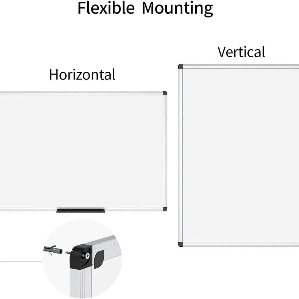 VIZ-PRO Magnetic Whiteboard/Dry Erase Board, 18 X 12 Inches, Includes 1 Eraser & 2 Markers & 4 Magnets - Image 3