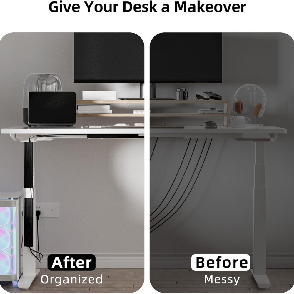 YECAYE 6X15.7in Cable Management, Cord Organizer,Easy Install Self-Adhesive Cable Organizer,Cord Management, Desk Wire Holder for Office Organization,Child and Pet Proofing, Black - Image 7